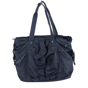 Lululemon Om Tote Black 3-Section Nylon Gym Bag Lightweight Water Resistant